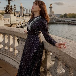 ハーリップトゥ(Her lip to)のherlipto orangerie dot long dress(ロングワンピース/マキシワンピース)