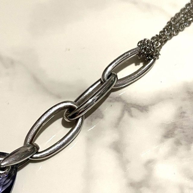 【美品】SWAROVSKI スワロフスキー ネックレス ディアドロップ ブルー系