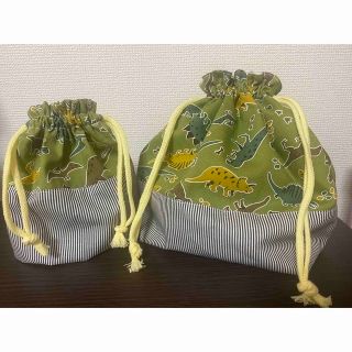 ハンドメイド　お弁当袋&コップ袋(ランチボックス巾着)