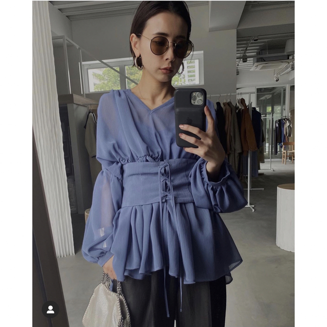新品!ameri☆MEDI RELAXING ELEGANT BLOUSE | フリマアプリ ラクマ