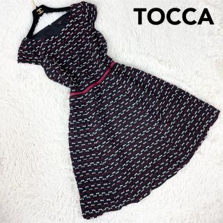 美品♡TOCCA ひざ丈ワンピース チェック リボン ボタン ARABESQUE