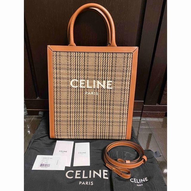 celine - 美品CELINE セリーヌバーティカルカバ　チェック