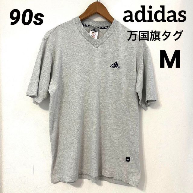 adidas  90s  半袖Tシャツ　刺繍ロゴ　グレー　L タグはないです