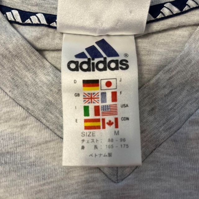 adidas★90s万国旗タグ★Tシャツ 古着 刺繍ロゴ Mサイズ