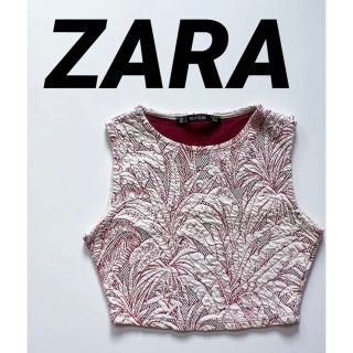 ザラ(ZARA)のZARA ザラ ショートトップス タンクトップ 花柄(タンクトップ)