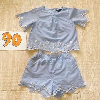 ベビーギャップ(babyGAP)のbaby GAP セットアップ　女の子　水色　上下2点セット　サイズ95(ブラウス)