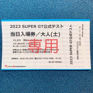 2023 SUPER GT公式テスト 特典付チケット 半券2枚(モータースポーツ)