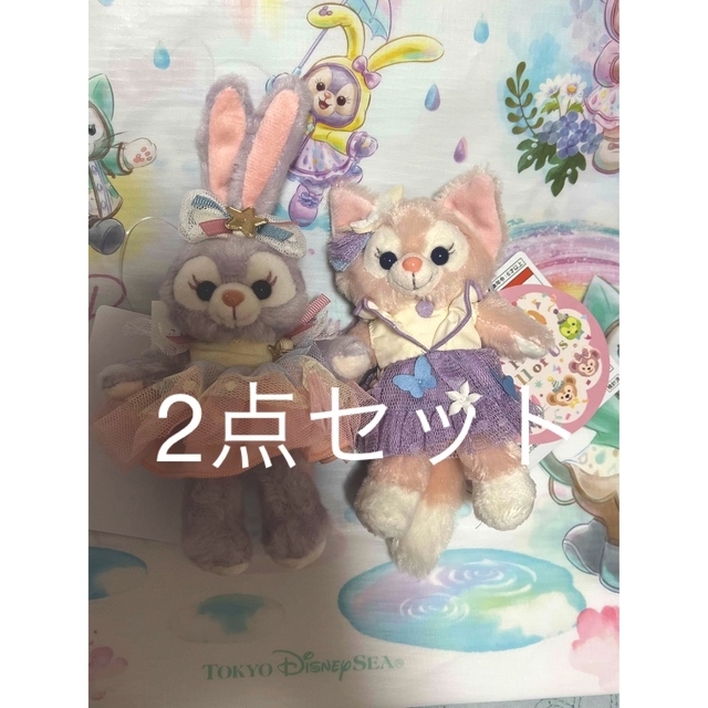 ②ディズニー　ステラルー　リーナベル　ぬいぐるみ　バッジ　2点セット