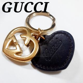 グッチ(Gucci)のグッチ　インターロッキング　ハート　革　レザー　キーリング　キーホルダー　ロゴ(キーホルダー)