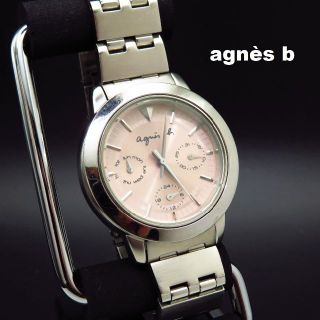 アニエスベー(agnes b.)のagnes b. アニエスベー 腕時計 ピンク文字盤 デイデイト 24H(腕時計)