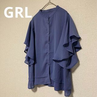 グレイル(GRL)の2431 GRL フリルスリーブブラウス 美品 シンプル オシャレ 高見え(シャツ/ブラウス(半袖/袖なし))
