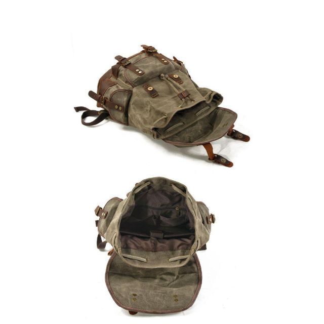 ヴィンテージ リュック 牛革 レザー 登山 バックパック レトロ 撥水