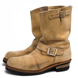 レッドウィング(REDWING)のレッドウィング／RED WING エンジニアブーツ シューズ 靴 メンズ 男性 男性用スエード スウェード レザー 革 本革 ベージュ  8268 HERITAGE WORK 11inch ENGINEER BOOT スチールトゥ 定番 グッドイヤーウェルト製法(ブーツ)