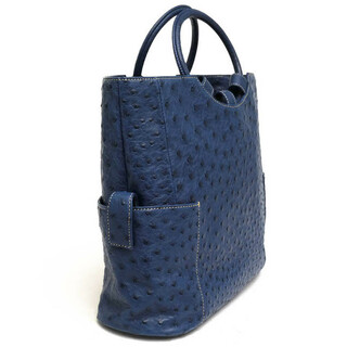 ザオー／ZAO バッグ ハンドバッグ 鞄 トートバッグ レディース 女性 女性用オーストリッチ レザー 革 本革 ブルー 青