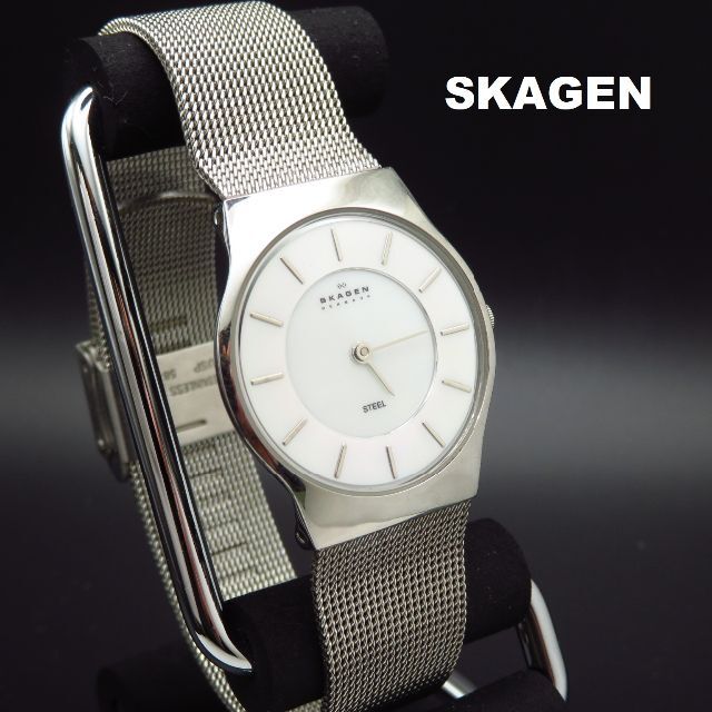 SKAGEN(スカーゲン)のSKAGEN STEEL 腕時計 素敵なシェル文字盤 スリムデザイン レディースのファッション小物(腕時計)の商品写真