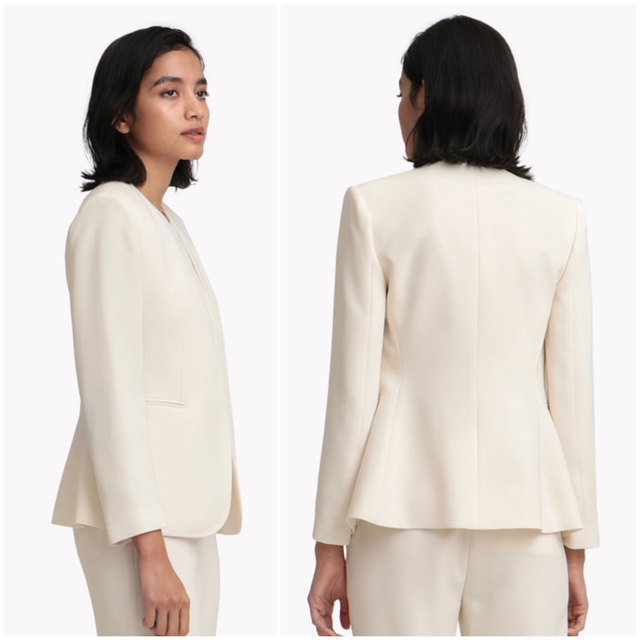 theory Classic Crepe ノーカラージャケット アイボリー 2 春夏新作