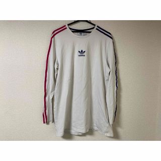 アディダス(adidas)のadidas アディダス ロングTシャツ トレフォイルロゴ 3ライン 白Tシャツ(Tシャツ/カットソー(七分/長袖))