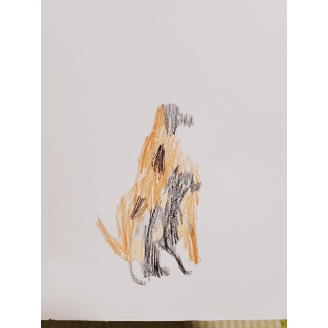 キッズアート 犬、猫 ハンドメイドのインテリア/家具(アート/写真)の商品写真
