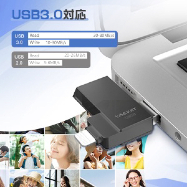 USB メモリー 128GB USBフラッシュドライブ 高速 USB 3.0 スマホ/家電/カメラのPC/タブレット(PC周辺機器)の商品写真