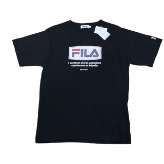 フィラ(FILA)の新品　フィラ　FILA　ロゴデザイン　Ｔシャツ　メンズLL　ブラック(Tシャツ/カットソー(半袖/袖なし))
