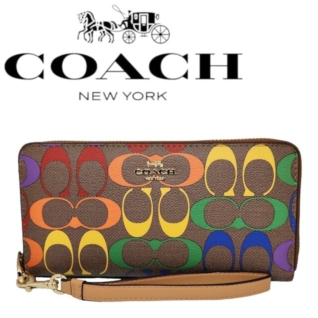 COACH(コーチ)のコーチ　レインボー　シグネチャー　長財布　サドルマルチ　C4537 レディースのファッション小物(財布)の商品写真