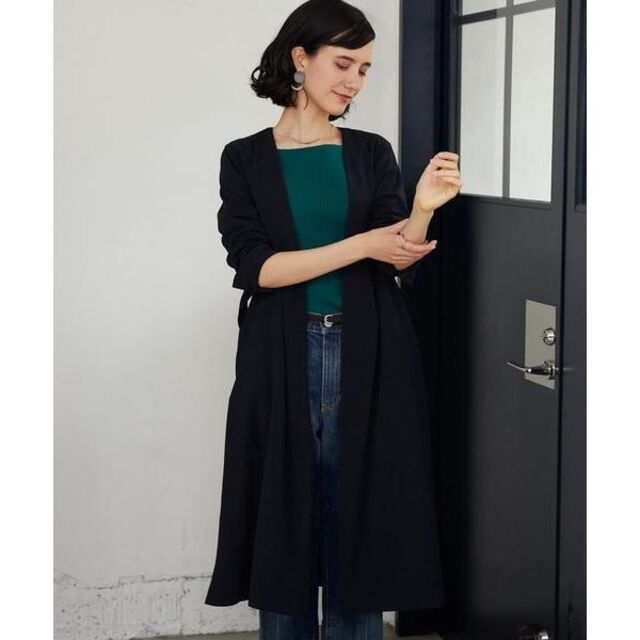 UNITED ARROWS green label relaxing - green label relaxing❀サテンベルトロングガウンコート
