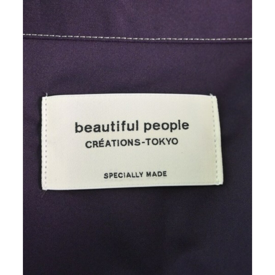 beautiful people カジュアルシャツ 38(M位) 白x紫x黒等