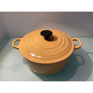 ルクルーゼ(LE CREUSET)の■【中古】ル・クルーゼ/ココット・ロンド 20cm 2.4ℓ/サフランイエロー(鍋/フライパン)