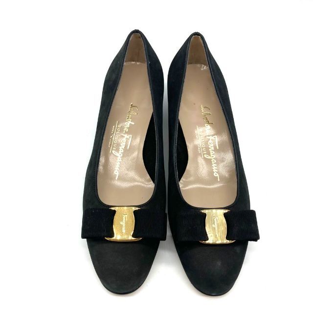 ✨️新品未使用✨️ FERRAGAMO 23cm ヴァラリボン ヌバック 黒 5