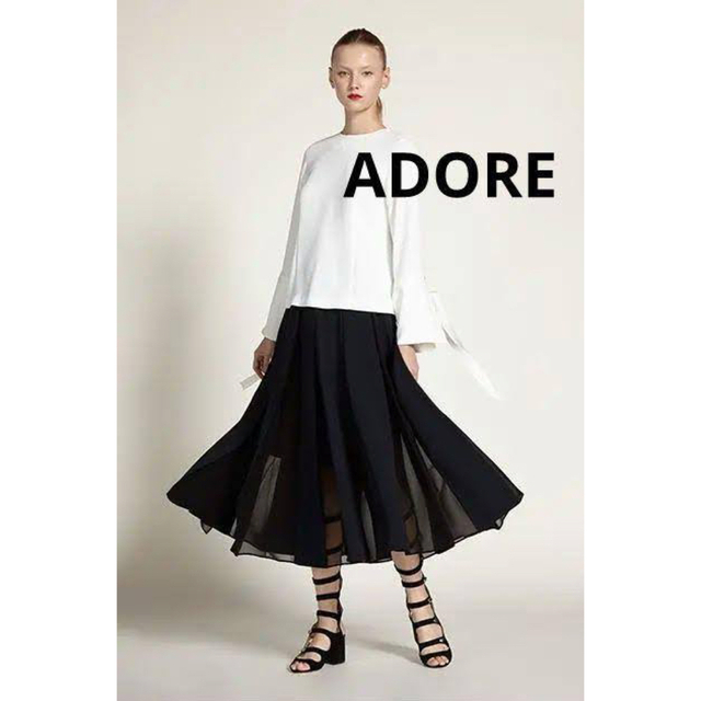 ADORE(アドーア)のアドーア adore シースループリーツスカート 黒 レディースのスカート(ロングスカート)の商品写真