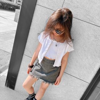 韓国子供服　fringe denim skirt(スカート)