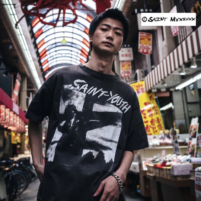 スノーブルー 美品 セントマイケル MX6 SAINT YOUTH カットソー T