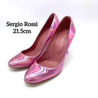 セルジオロッシ(Sergio Rossi)の✨希少✨ Sergio Rossi 21.5cm エナメル メタリックピンク(ハイヒール/パンプス)