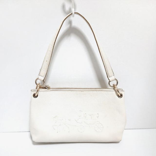 COACH コーチ 白 バッグ レザー ショルダーバッグ ホワイト 美品