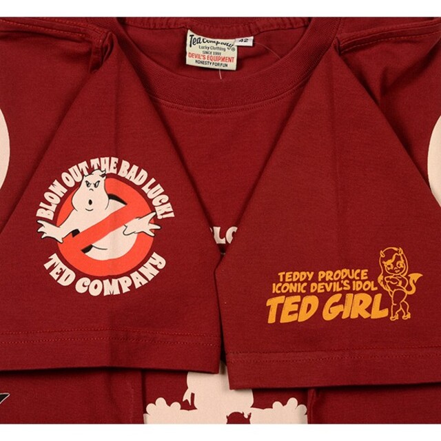 TEDMAN(テッドマン)のテッドマン×テッドガール/Tシャツ/ワイン/TDSS-554/エフ商会 メンズのトップス(Tシャツ/カットソー(半袖/袖なし))の商品写真