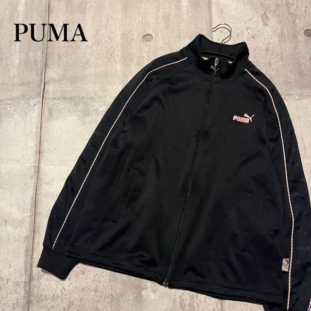 PUMA(プーマ)のPUMA プーマ　長袖ジャージ　トップス　パーカー　ブラック　ピンク　L レディースのトップス(その他)の商品写真