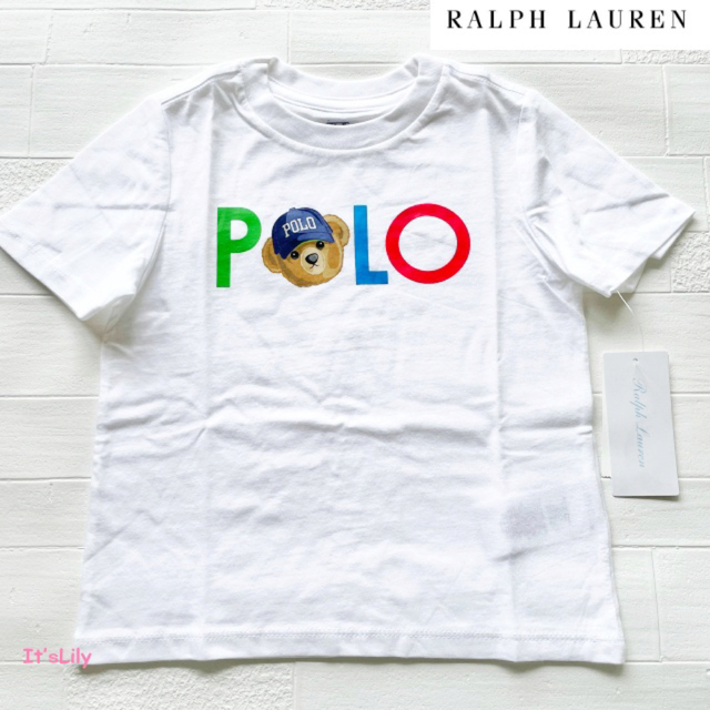 Ralph Lauren(ラルフローレン)の12m80cm    新作　ラルフローレン Tシャツ　ベア　白　ロゴ キッズ/ベビー/マタニティのベビー服(~85cm)(Ｔシャツ)の商品写真