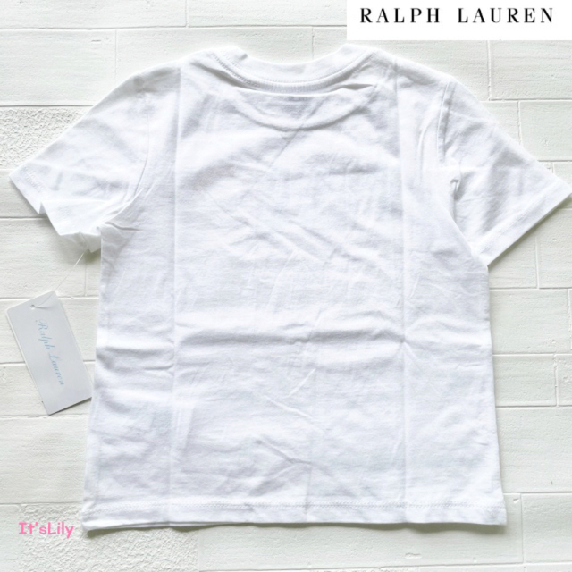 Ralph Lauren(ラルフローレン)の12m80cm    新作　ラルフローレン Tシャツ　ベア　白　ロゴ キッズ/ベビー/マタニティのベビー服(~85cm)(Ｔシャツ)の商品写真
