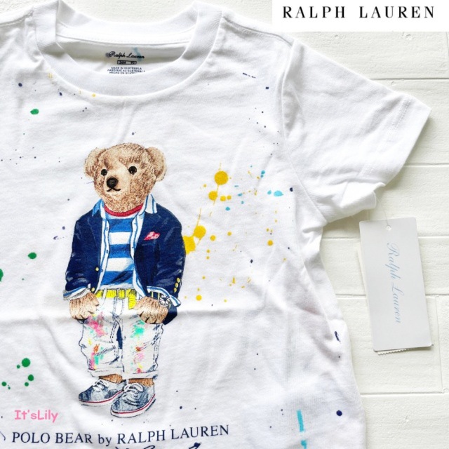 Ralph Lauren(ラルフローレン)の24m90cm     新作　ラルフローレン Tシャツ　ベア　ペイント キッズ/ベビー/マタニティのキッズ服男の子用(90cm~)(Tシャツ/カットソー)の商品写真