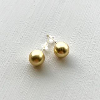 no.837  マットゴールド　小粒パールピアス(ピアス)