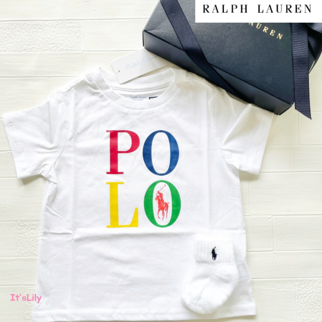 Ralph Lauren(ラルフローレン)の24m90cm   新作　ラルフローレン Tシャツ　ロゴ　白　カラフル キッズ/ベビー/マタニティのキッズ服男の子用(90cm~)(Tシャツ/カットソー)の商品写真