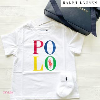 ラルフローレン(Ralph Lauren)の24m90cm   新作　ラルフローレン Tシャツ　ロゴ　白　カラフル(Tシャツ/カットソー)