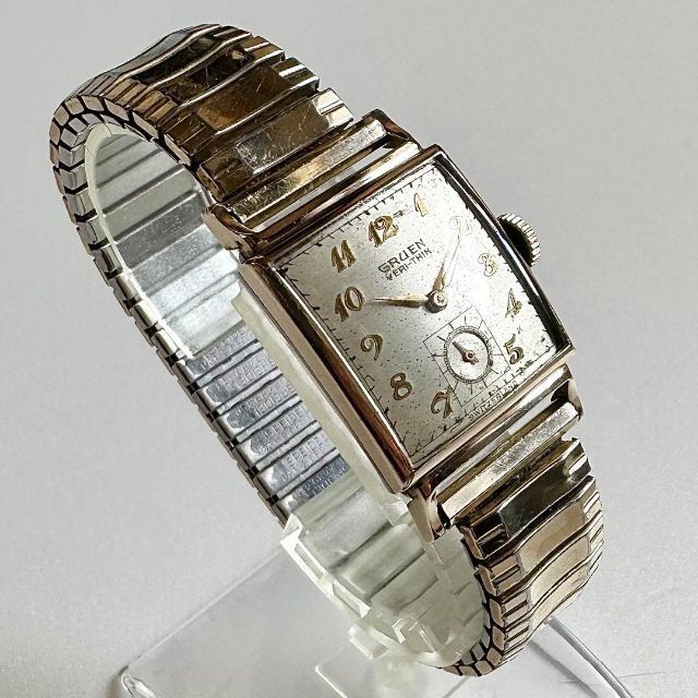 グリュエンべリシンCal.435腕時計10K金張りメンズ手巻きレディース40年代-