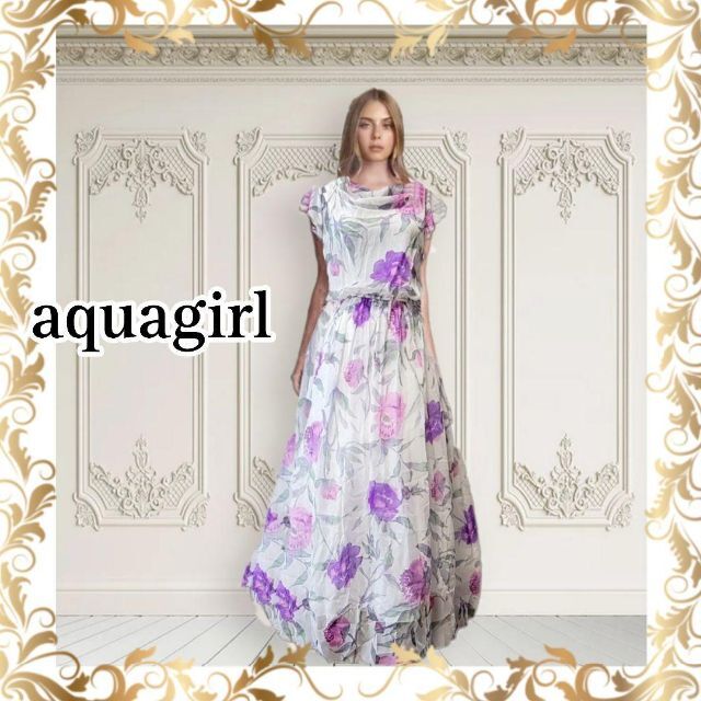 アクアガール aquagirl  シルクシフォンドレス  シルクワンピース 38