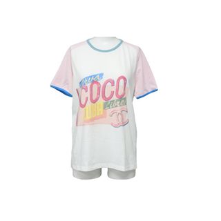 美品 CHANEL キューバ ココマーク ピンク マルチカラー Tシャツ