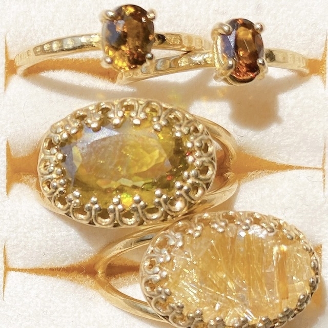 天然石美しいマリガーネットフリーサイズリング、指輪 ハンドメイドのアクセサリー(リング)の商品写真