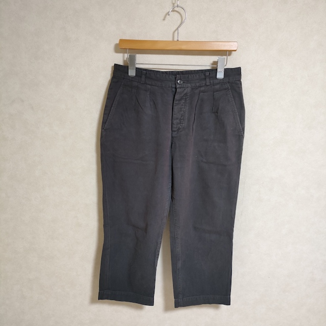 MHL.(エムエイチエル)のMHL. 578-243174 リネン混 クロップドパンツ サイズ3 チノパンツ チャコールグレー レディース エムエイチエル【中古】3-0329M△ レディースのパンツ(チノパン)の商品写真