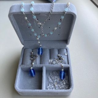 淡水パール入りネックレス&イヤリング　ハンドメイド　アクセサリー(ネックレス)