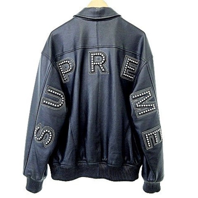 Supreme Studed Arc Logo Leather Jacket M