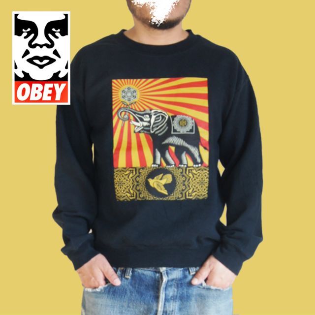 OBEY - Sサイズ/Obey オベイ 象 プリント スウェットシャツの通販 by ...